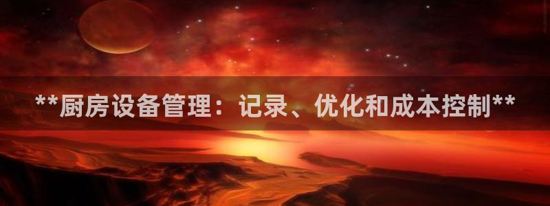 尊龙会：**厨房设备管理：记录、优化和成本控制**