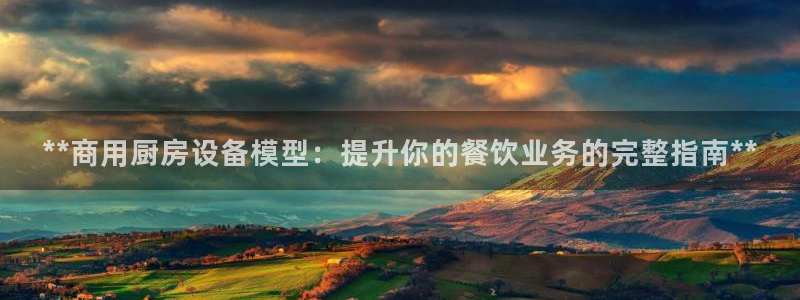 尊龙凯时app官方网站：**商用厨房设备模型：提升你的餐饮业