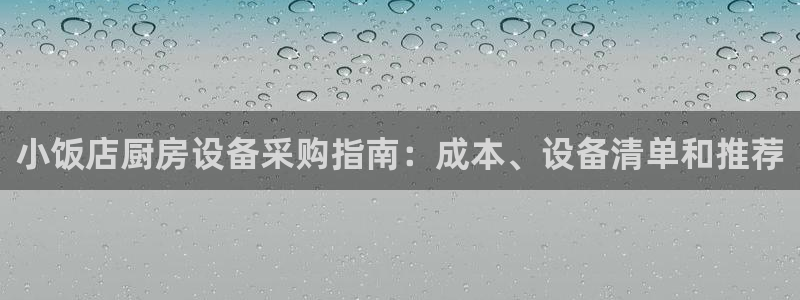 尊龙网站下分慢：小饭店厨房设备采购指南：成本、设备清单和推荐