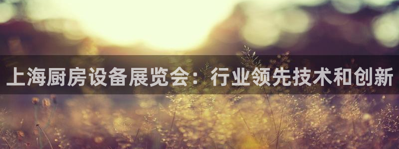凯时是AG优质运营商：上海厨房设备展览会：行业领先技术和创新