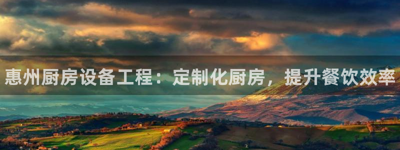 Ag尊龙平台：惠州厨房设备工程：定制化厨
